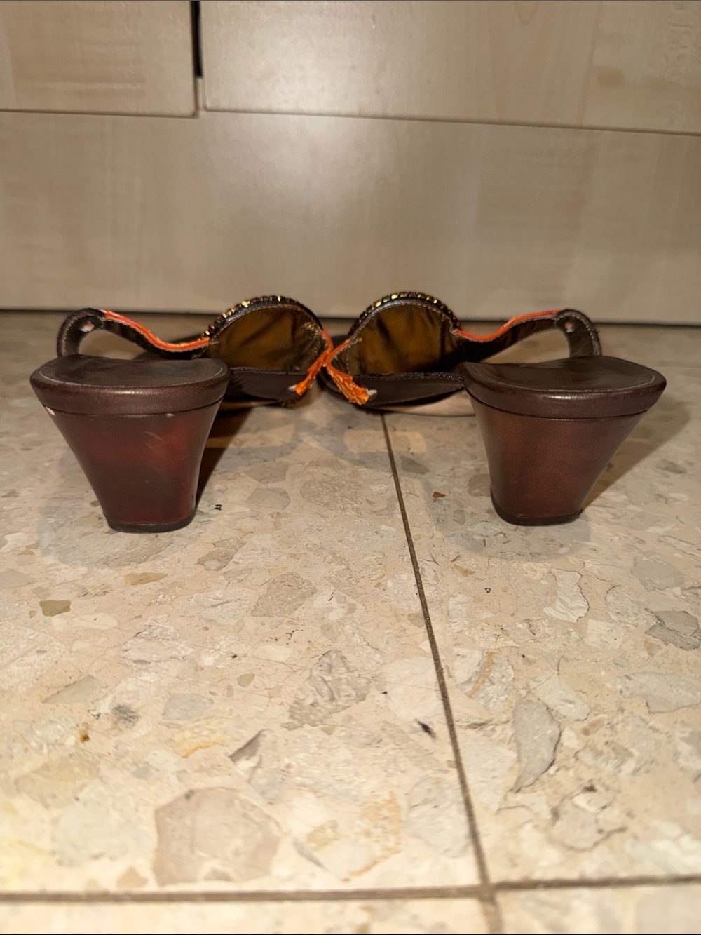 Giuseppe Zanotti Vicini Vintage Embellished Sandal Heels Size 37.5 Women’s - Picture 5 of 7